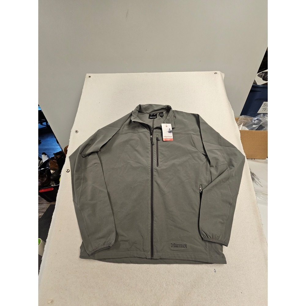 Marmot Mens Tempo Jacket New Cinder Grey Softshell Full Zip XL 98260
